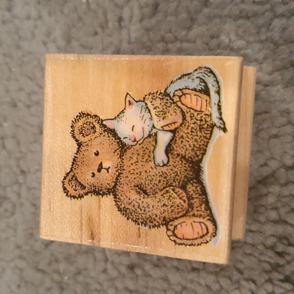 5/$15 Bear and cat stamp
